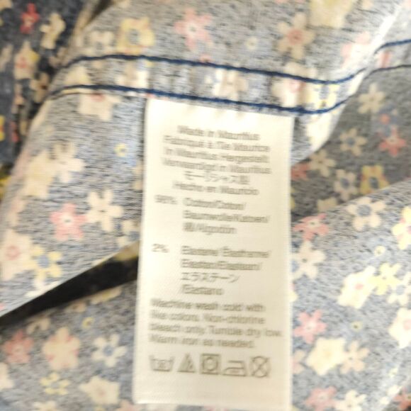 J Crew Mens Small Blue Flex Washed Floral Button Down Up Shirt - Picture 5 of 8